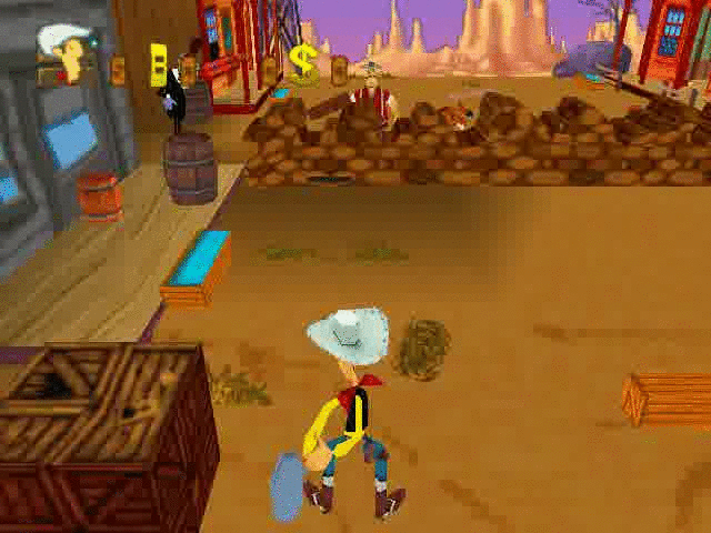 Lucky Luke - On the Daltons Trail Trivial Knowledge Glitches Level 1 Boss Hit.gif